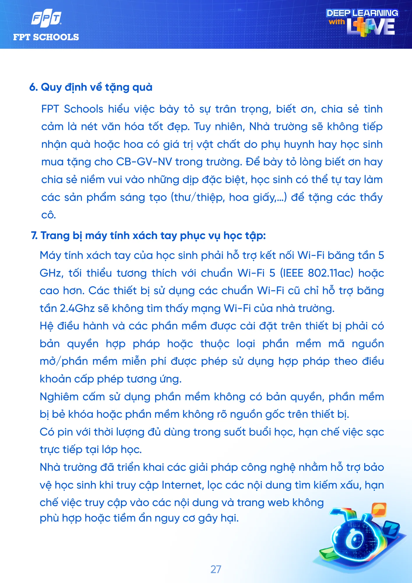 Sổ tay Học sinh năm học 2026 - 2027 | FPT Schools