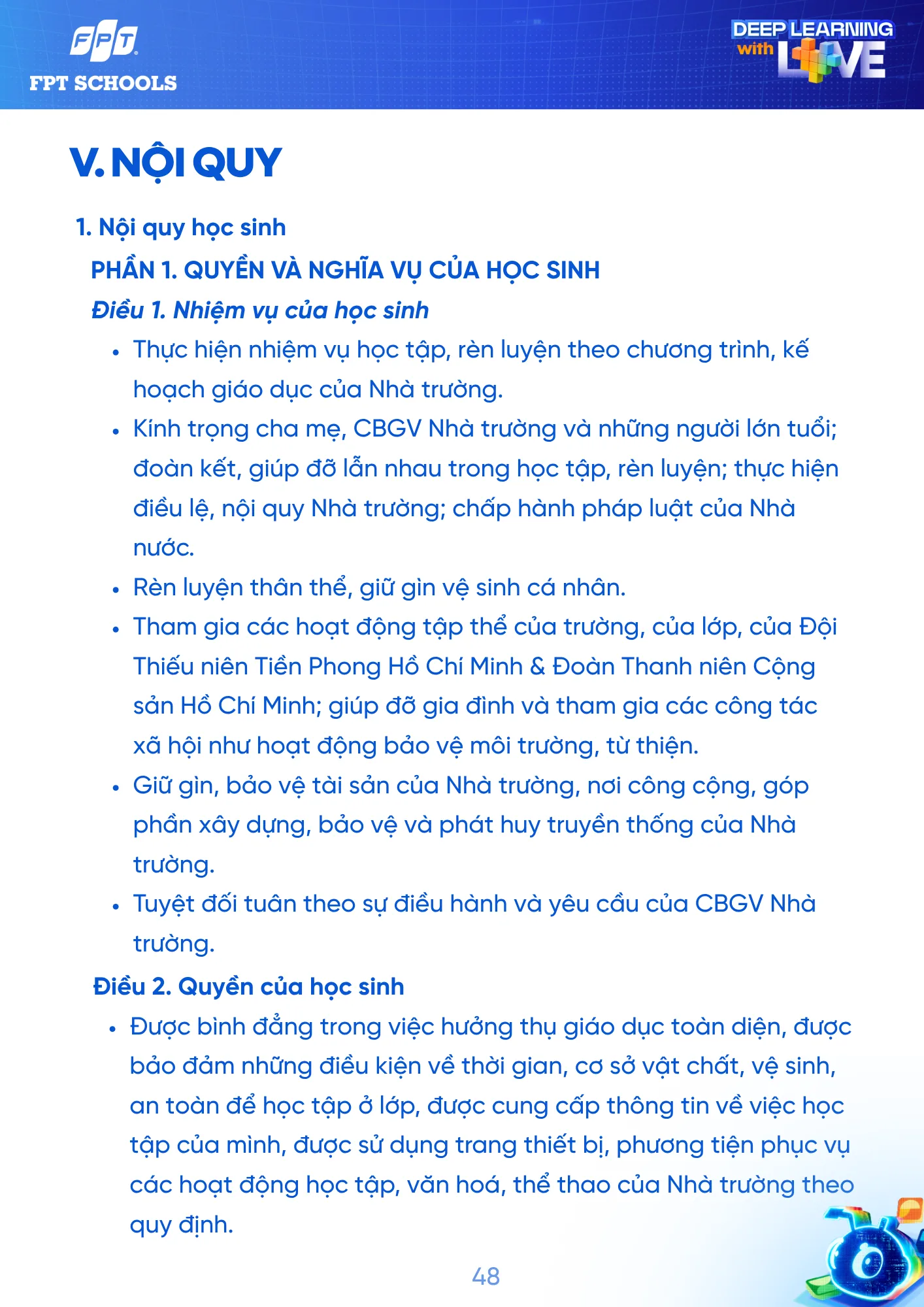 Sổ tay Học sinh năm học 2026 - 2027 | FPT Schools