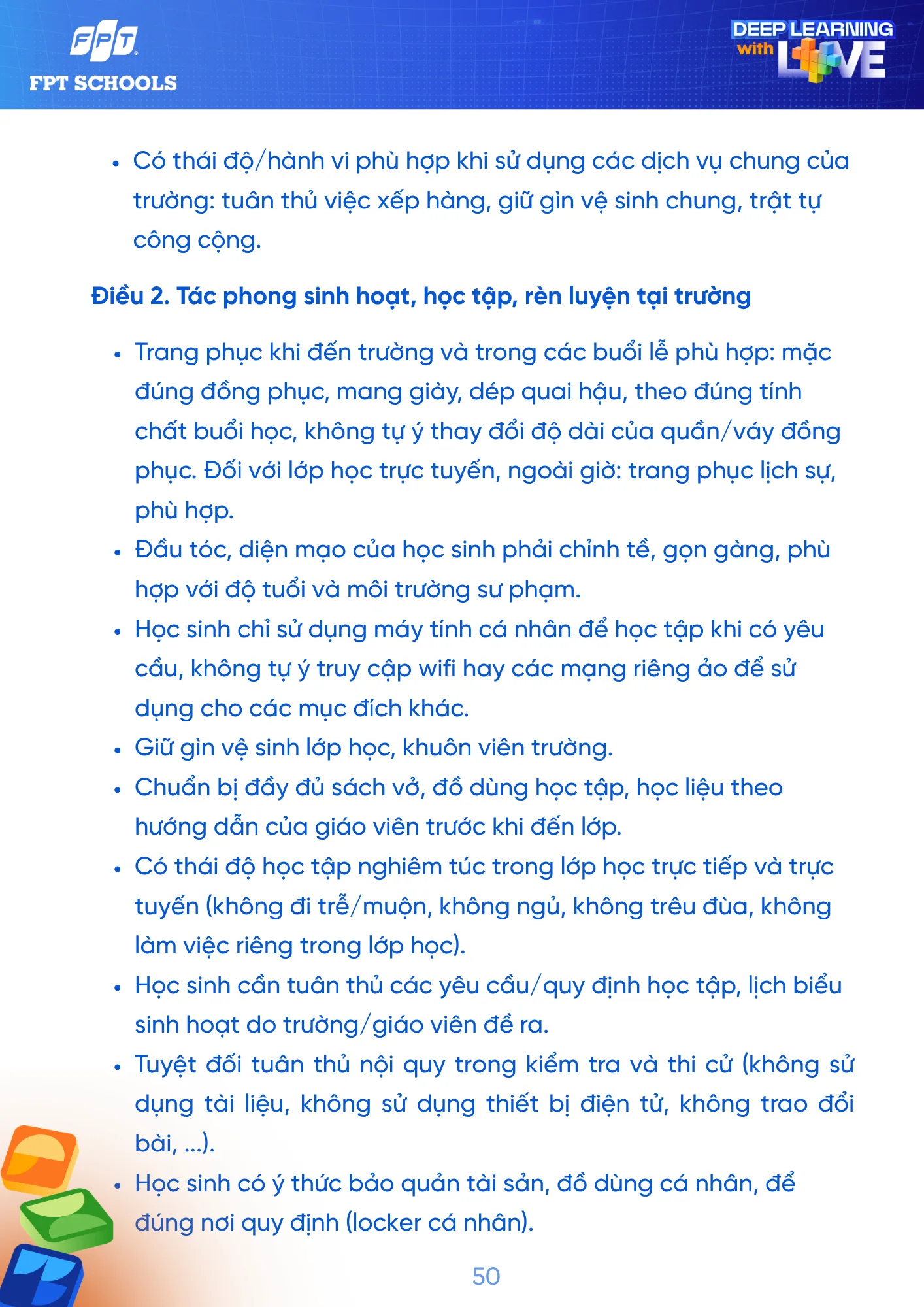 Sổ tay Học sinh năm học 2026 - 2027 | FPT Schools