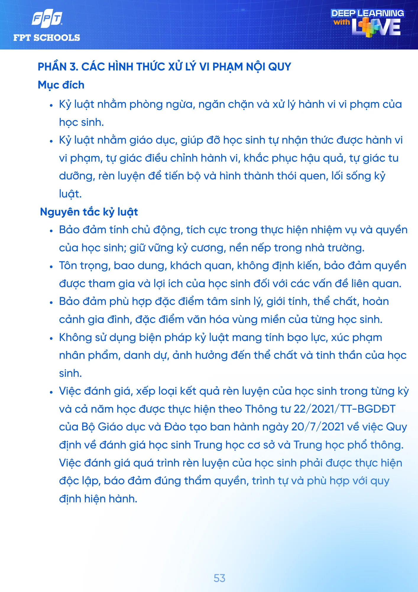 Sổ tay Học sinh năm học 2026 - 2027 | FPT Schools