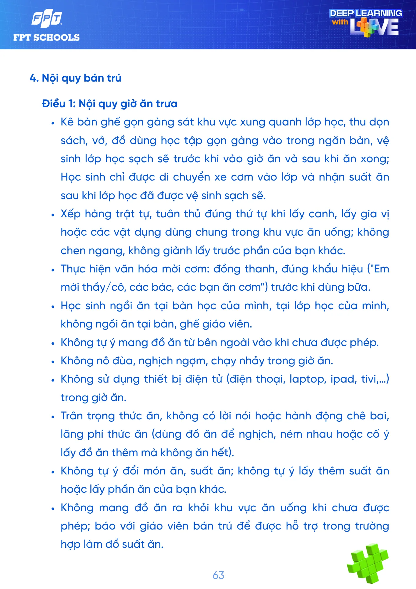 Sổ tay Học sinh năm học 2026 - 2027 | FPT Schools