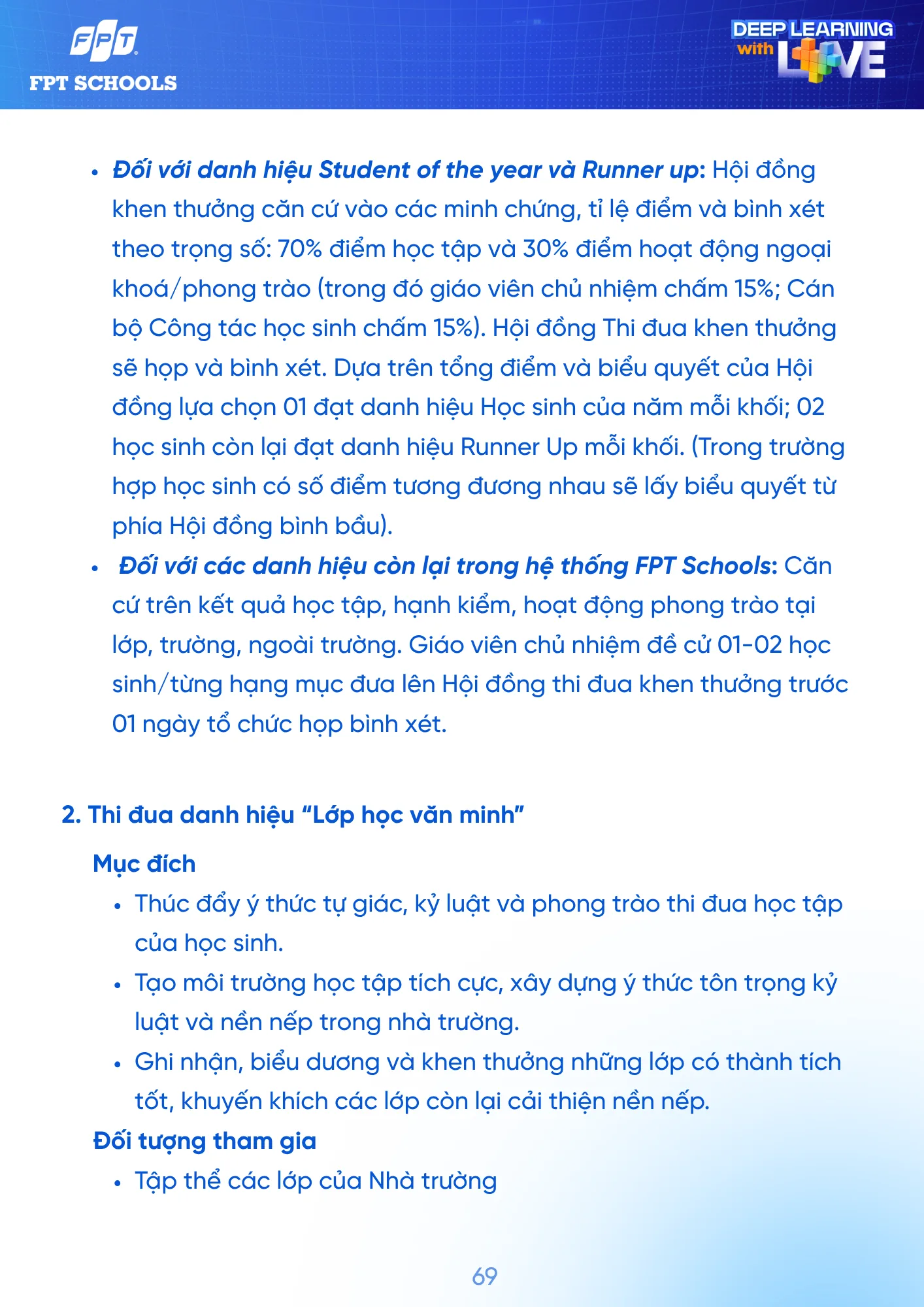 Sổ tay Học sinh năm học 2026 - 2027 | FPT Schools