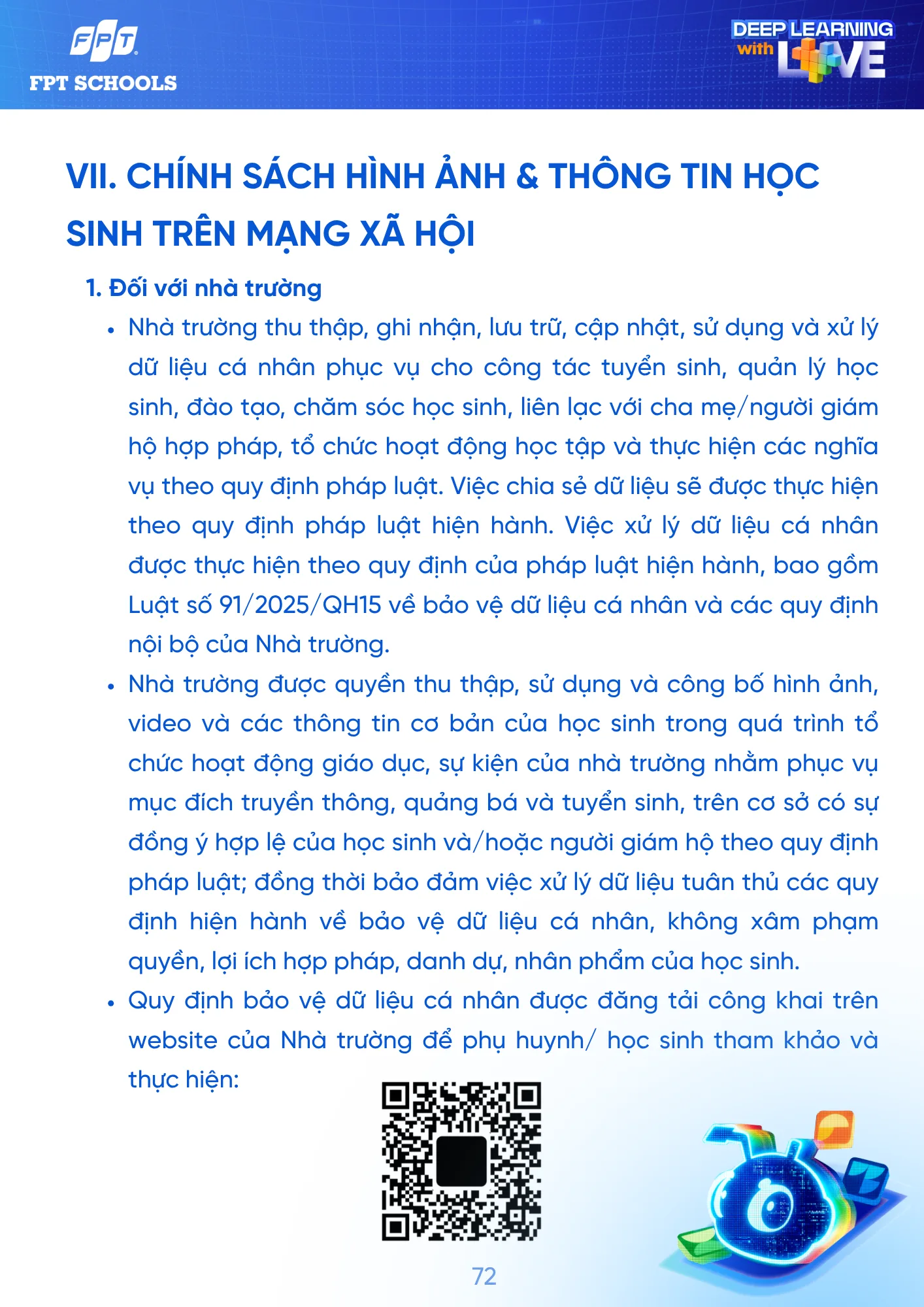 Sổ tay Học sinh năm học 2026 - 2027 | FPT Schools