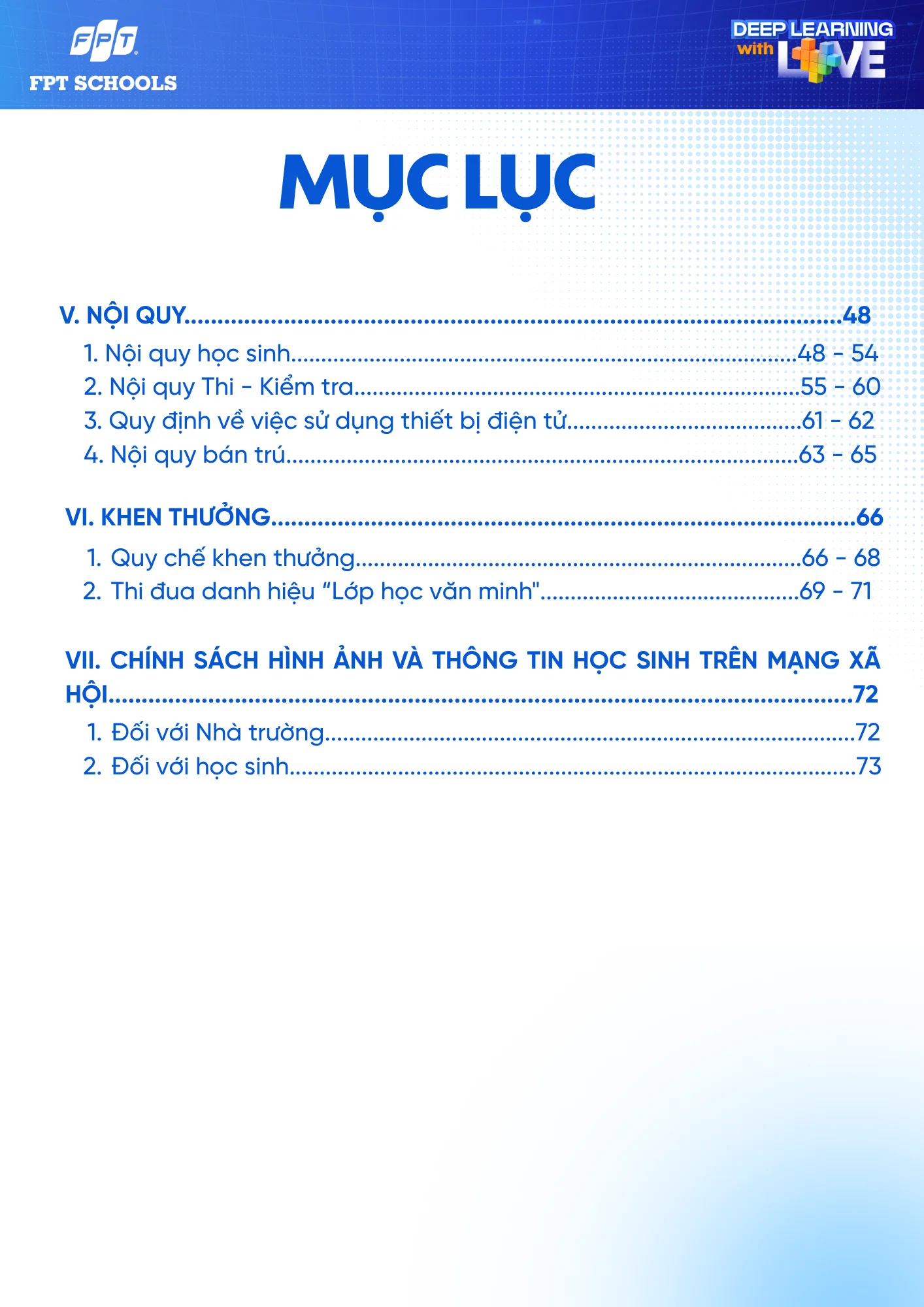 Sổ tay Học sinh năm học 2026 - 2027 | FPT Schools