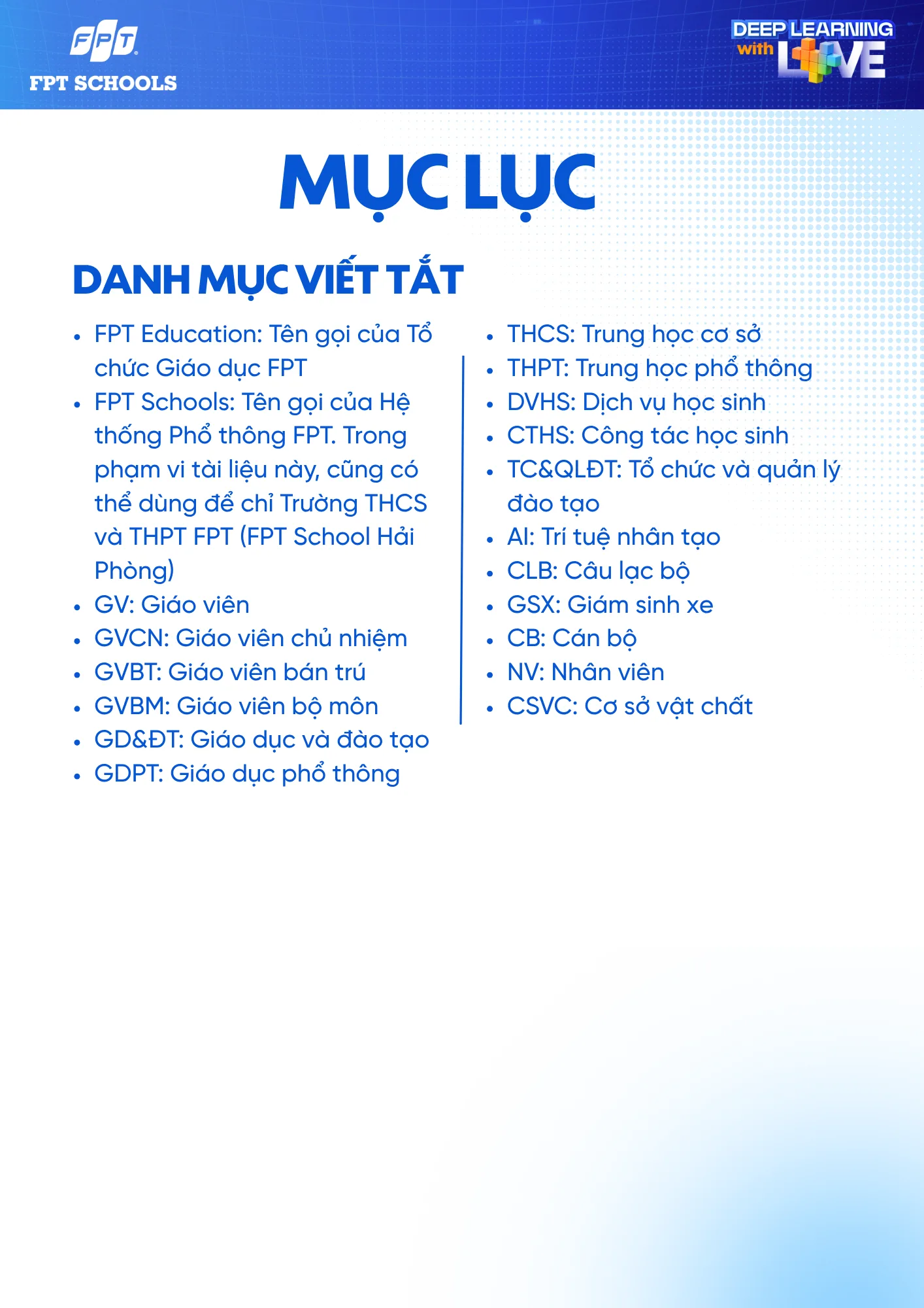Sổ tay Học sinh năm học 2026 - 2027 | FPT Schools
