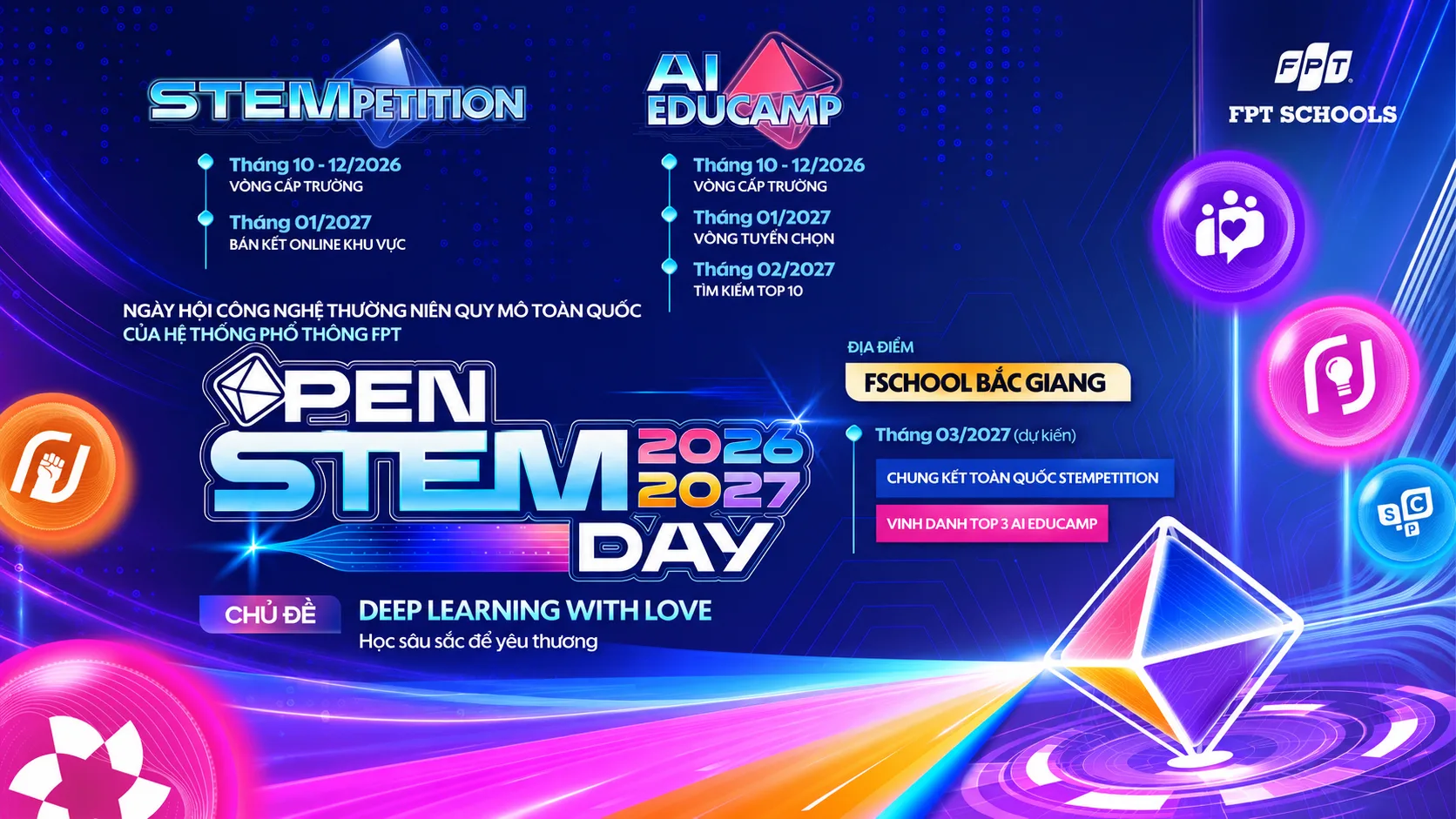 Open STEM Day 2026–2027 chính thức quay trở lại với chủ đề “Deep Learning with Love – Học sâu sắc để yêu thương” | FPT Schools