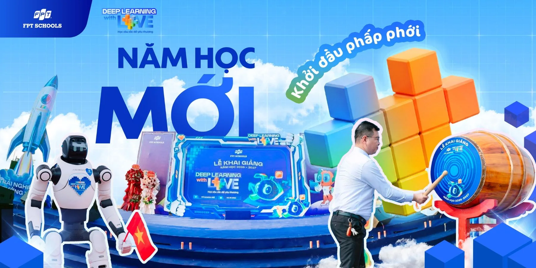 Tưng bừng Lễ khai giảng năm học 2026–2027 toàn hệ thống FPT Schools: Hơn 18.000 học sinh cùng bước vào hành trình mới! | FPT Schools