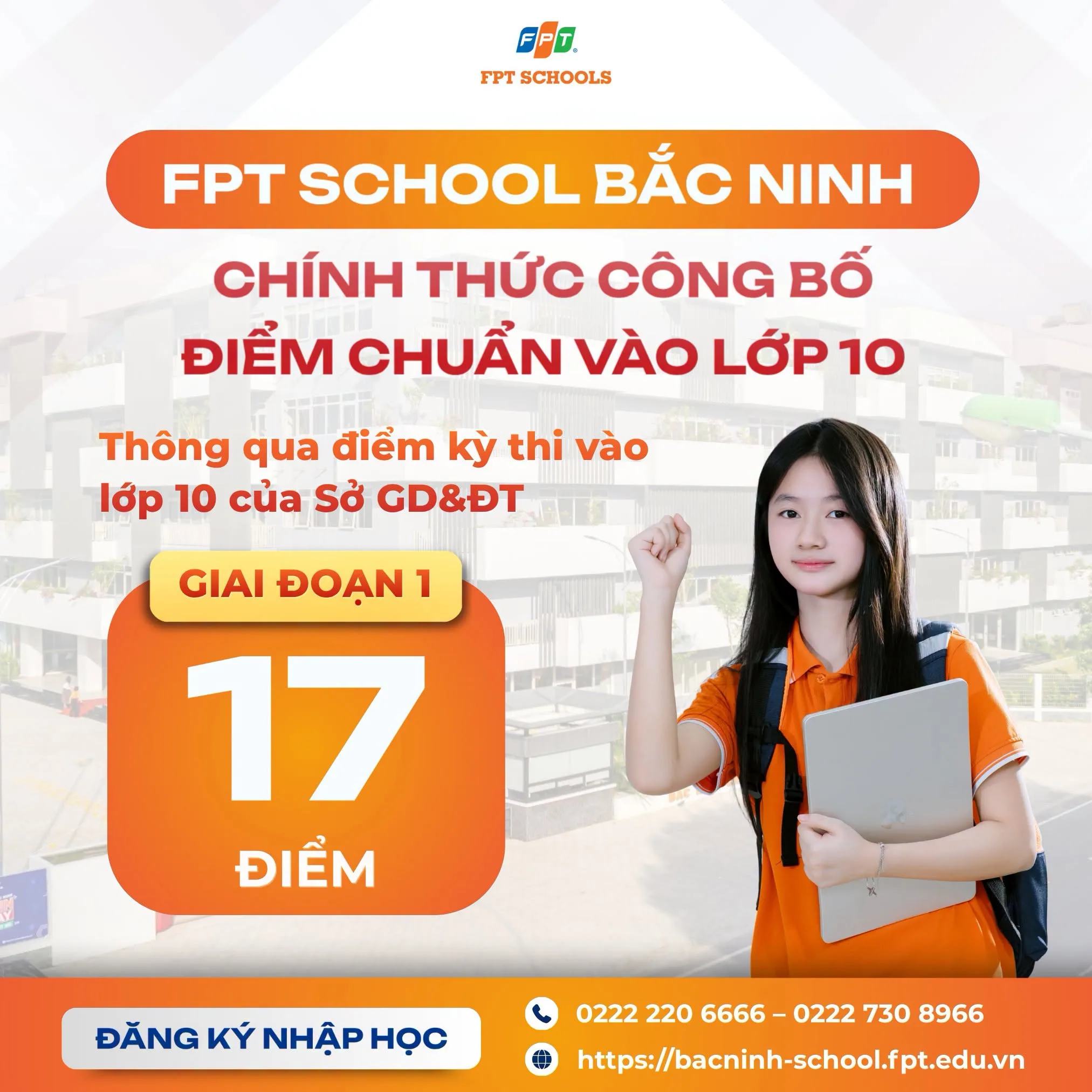 FPT School Bắc Ninh công bố điểm chuẩn xét tuyển lớp 10 giai đoạn 1 năm học 2026–2027 | FPT Schools
