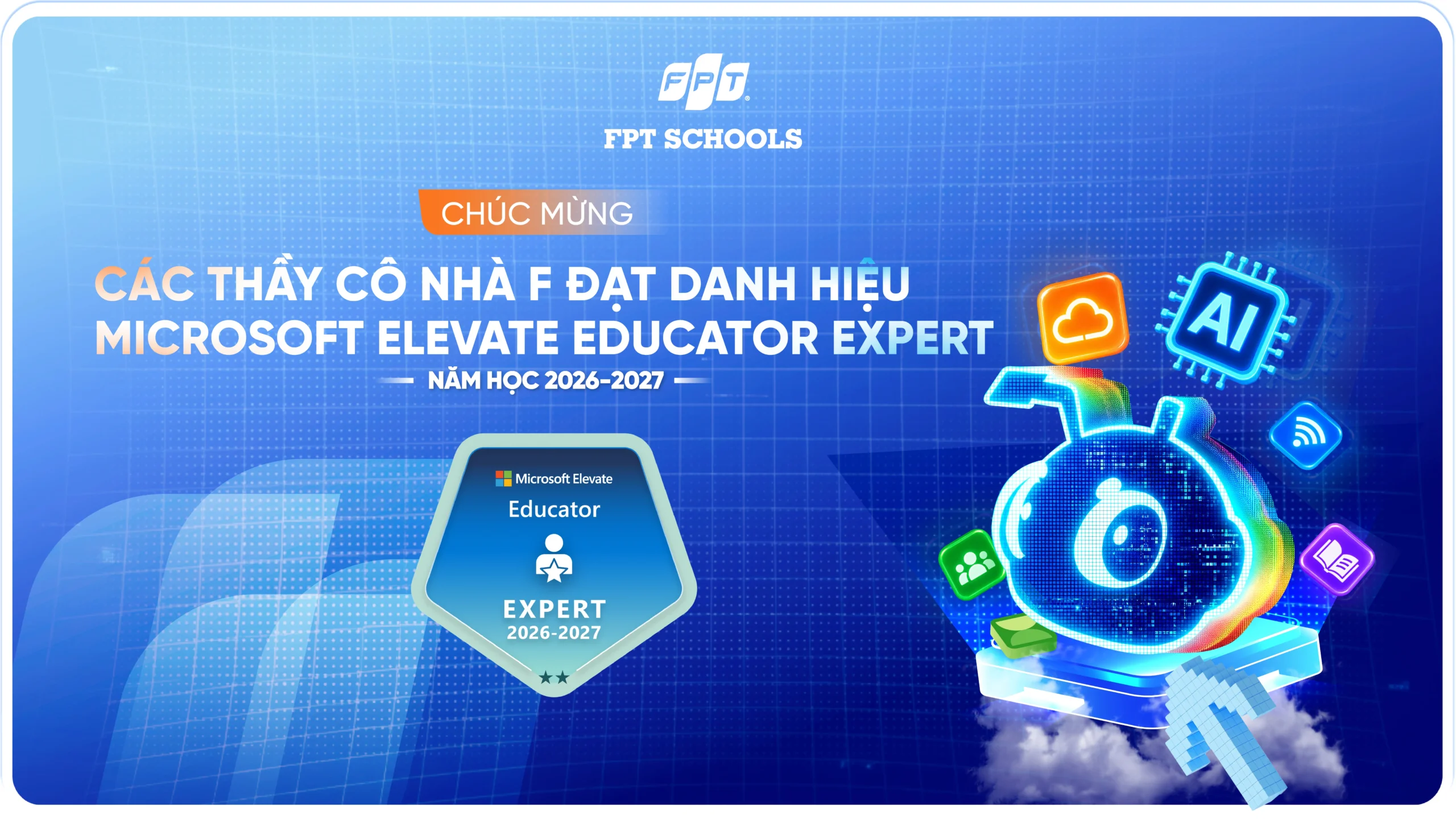 11 thầy cô Fschool Thanh Hoá đạt danh hiệu Danh hiệu Microsoft Elevate Educator Expert 2026-2027