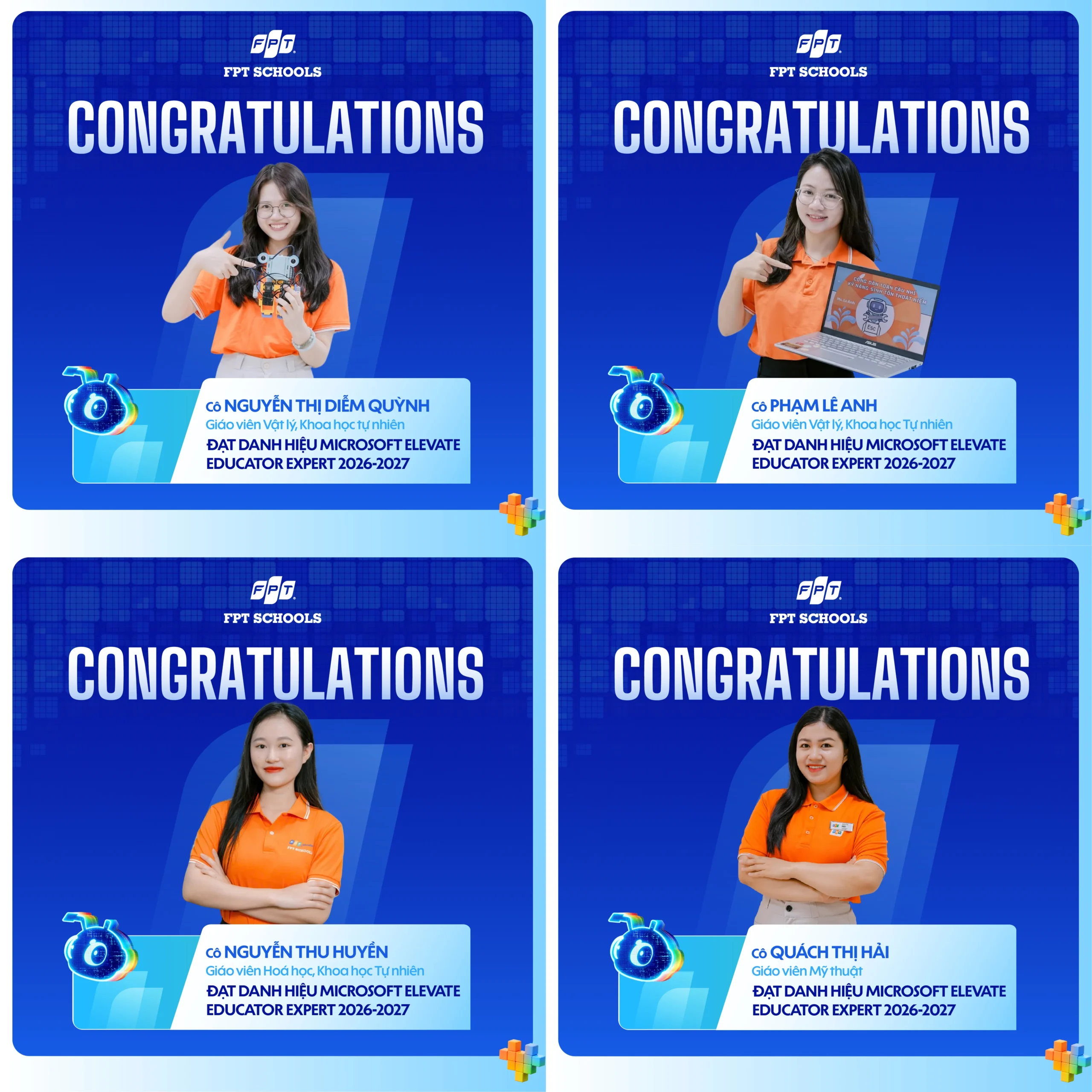 Các thầy cô nhà F xuất sắc đạt danh hiệu Microsoft Elevate Educator Expert 2026-2027