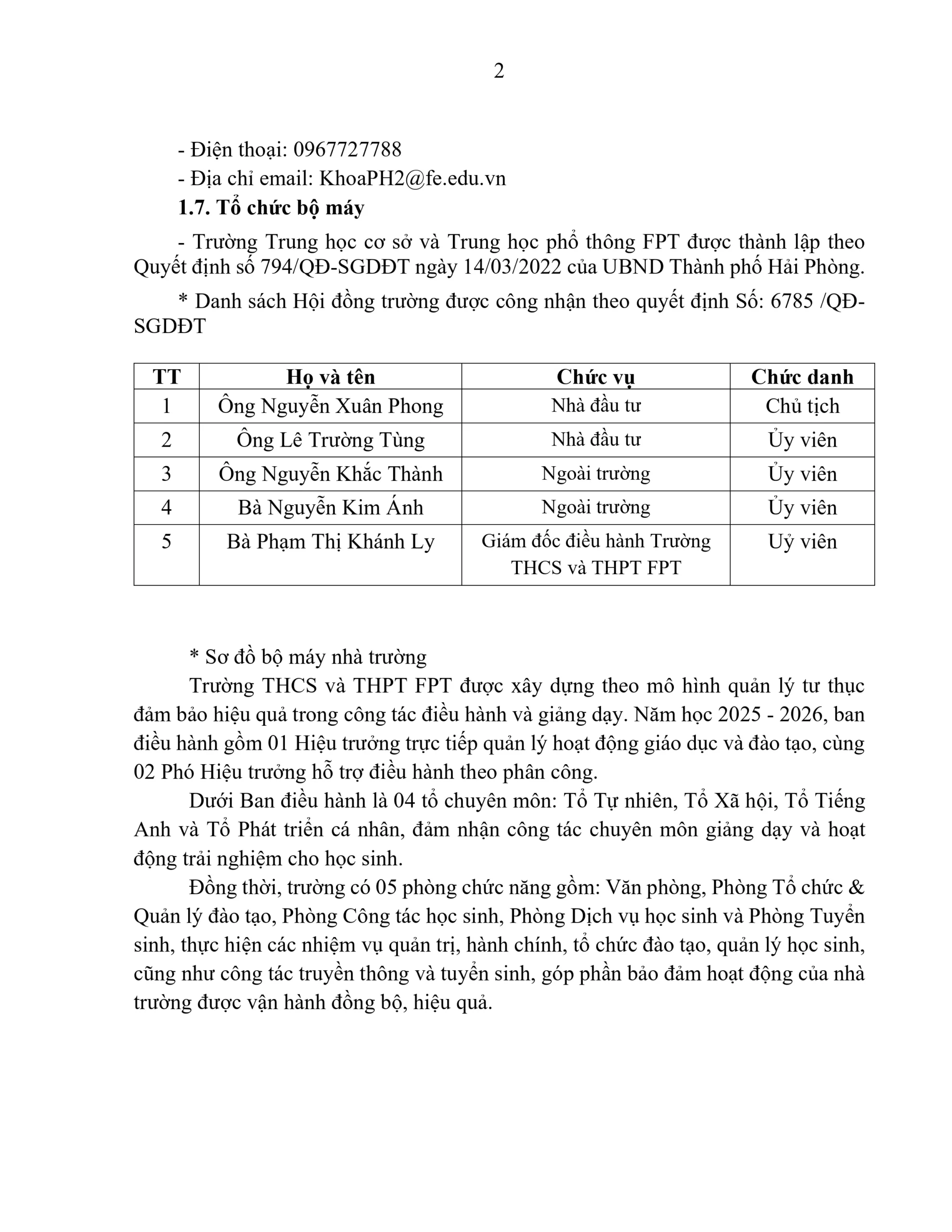 BÁO CÁO THƯỜNG NIÊN NĂM HỌC 2025 - 2026 | FPT Schools