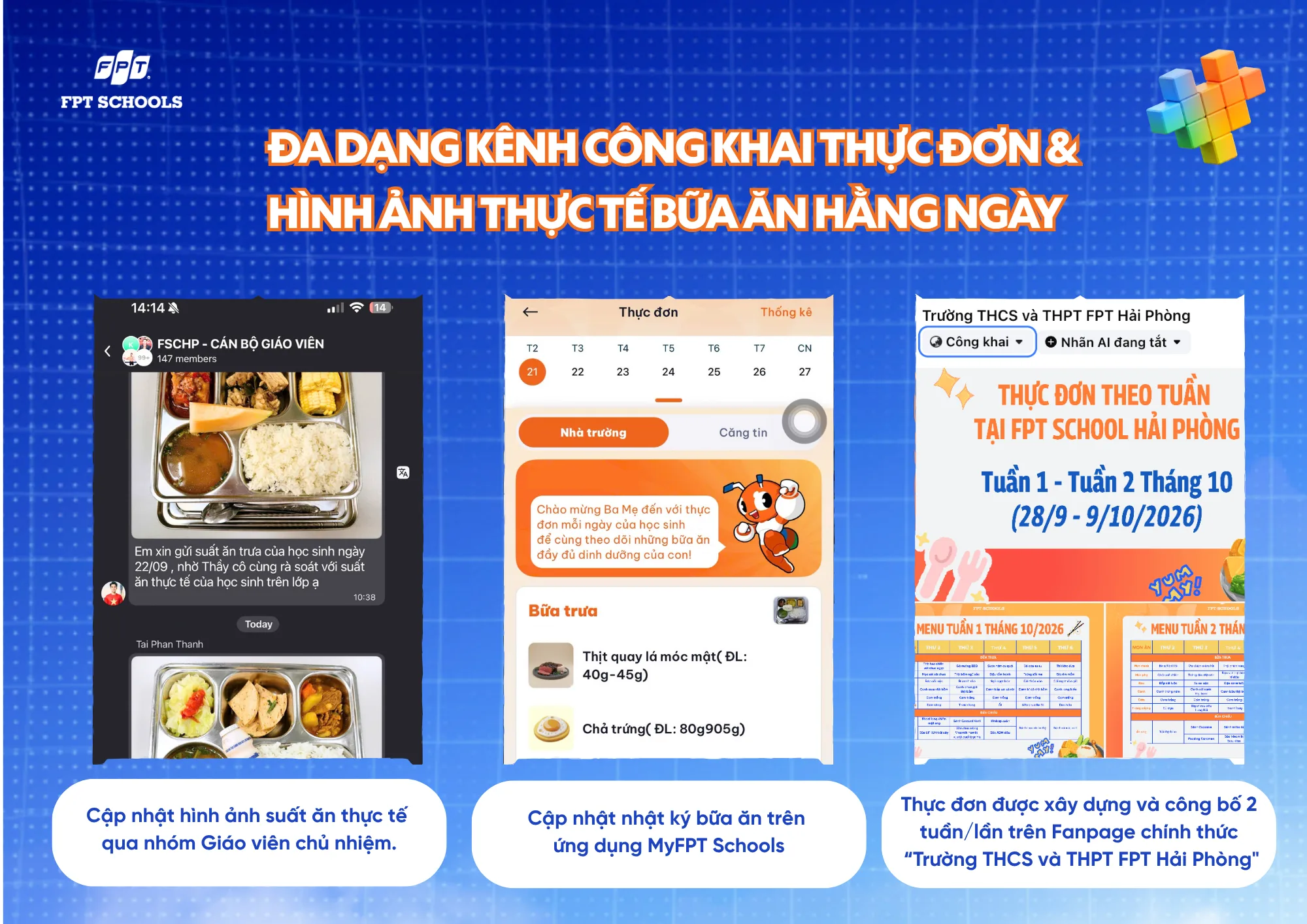 FPT School Hải Phòng công khai định lượng và thực đơn suất ăn bán trú cho học sinh - FPT Education FPT School Hải Phòng công khai định lượng và thực đơn suất ăn bán trú cho học sinh | FPT Schools