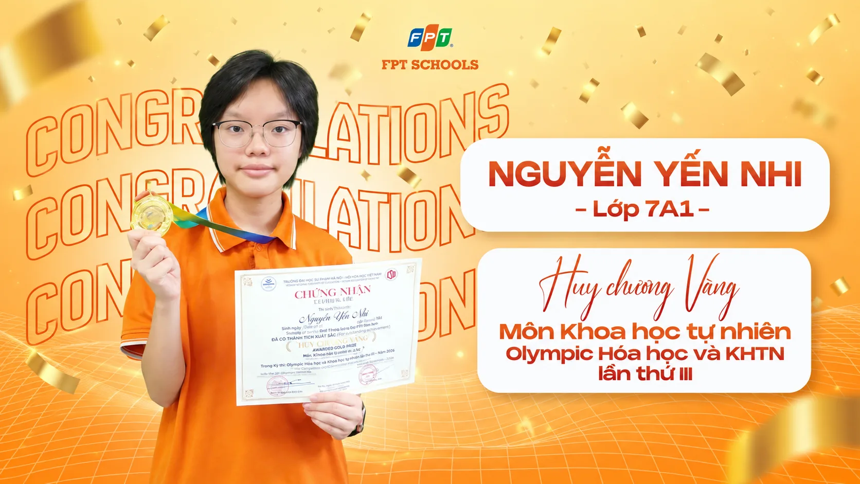 Tự hào FPT School Bắc Ninh: Vinh danh chủ nhân Huy chương Vàng Olympic Khoa học tự nhiên toàn quốc | FPT Schools