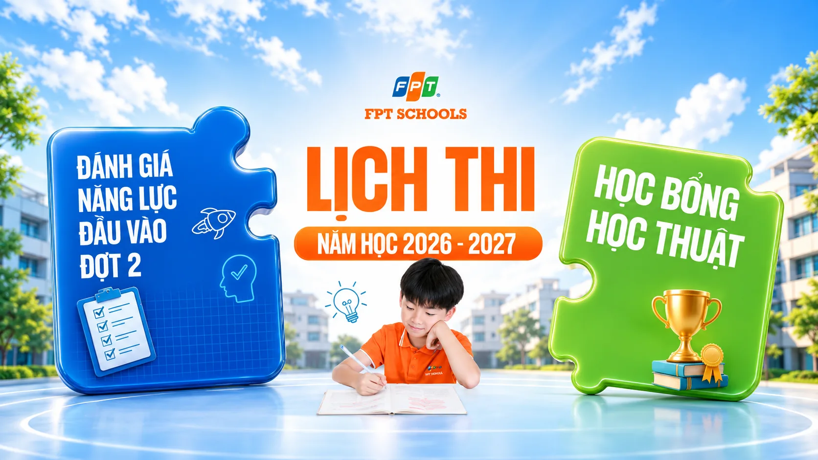 Lịch làm bài Đánh giá năng lực và Thi Học bổng Học thuật FPT School Bắc Ninh | FPT Schools