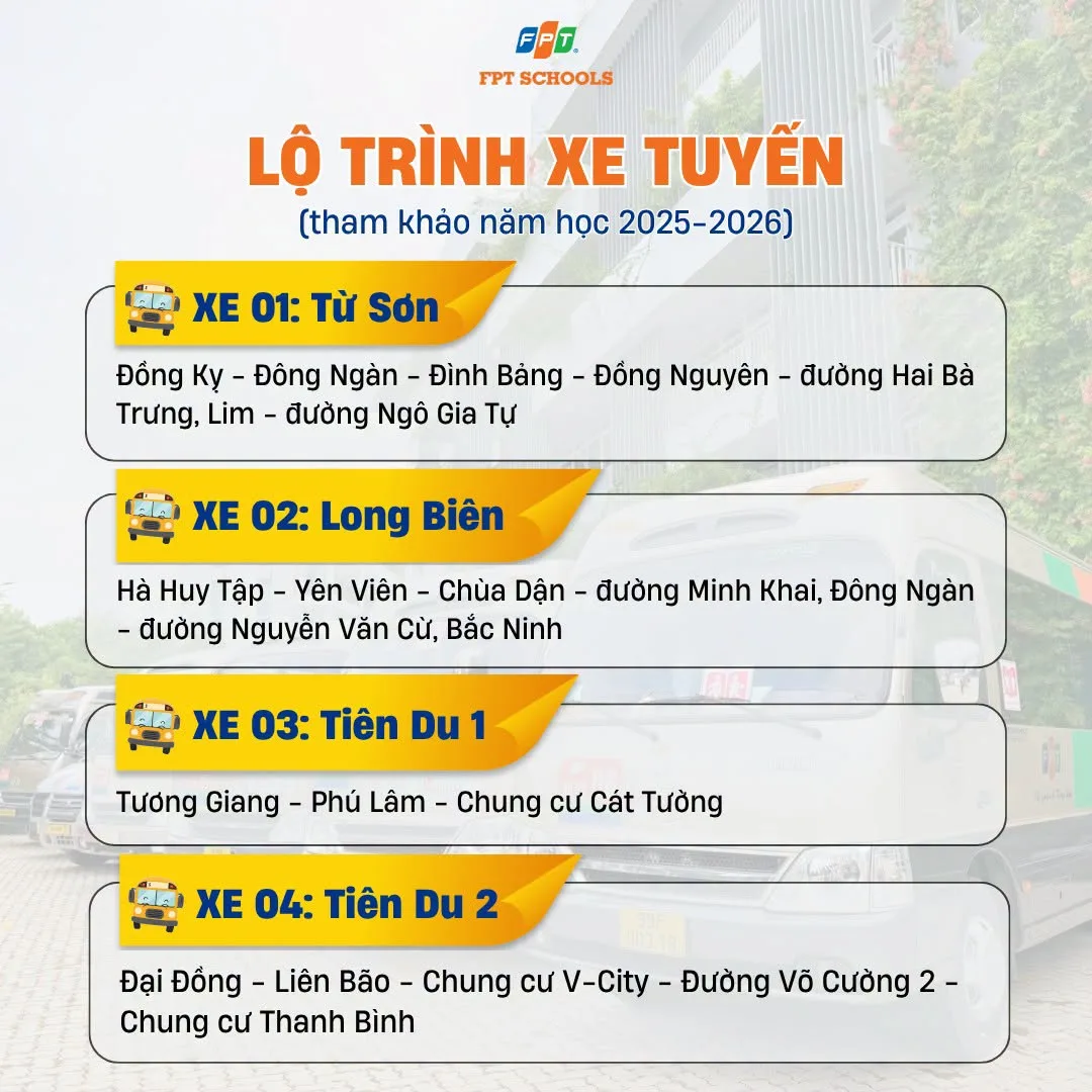 Xe tuyến FPT School Bắc Ninh: Con đi học an toàn, cha mẹ vơi gánh nặng | FPT Schools