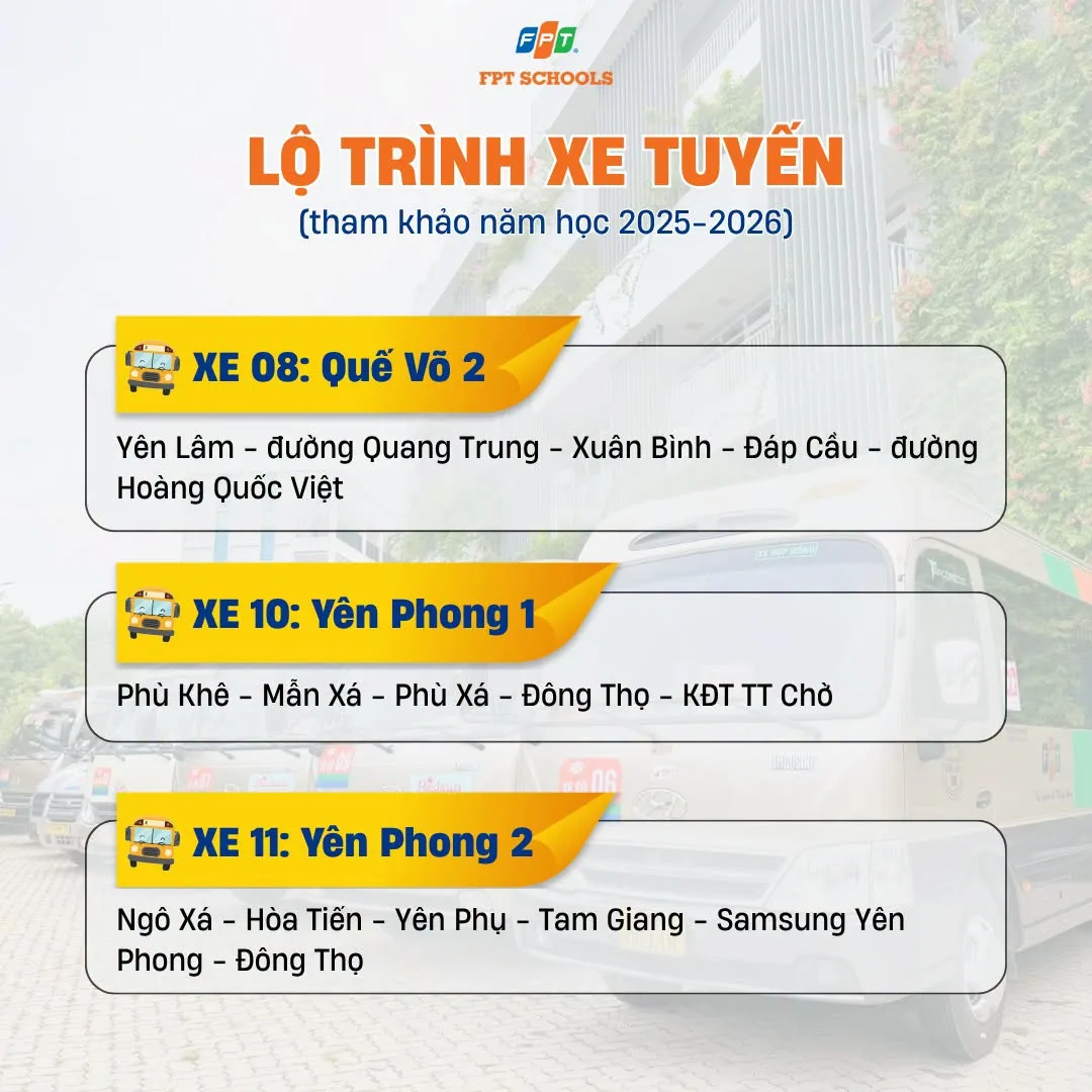Xe tuyến FPT School Bắc Ninh: Con đi học an toàn, cha mẹ vơi gánh nặng | FPT Schools