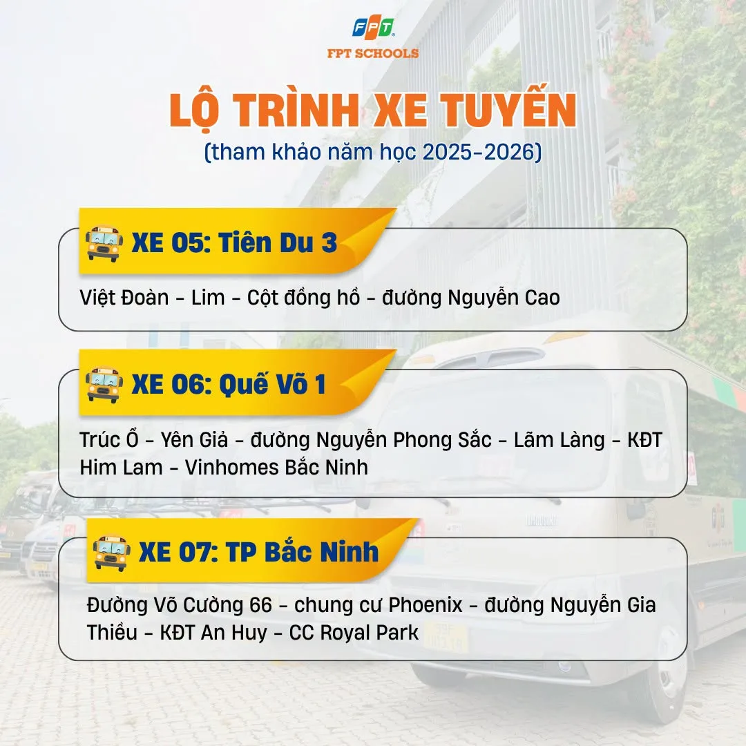 Xe tuyến FPT School Bắc Ninh: Con đi học an toàn, cha mẹ vơi gánh nặng | FPT Schools