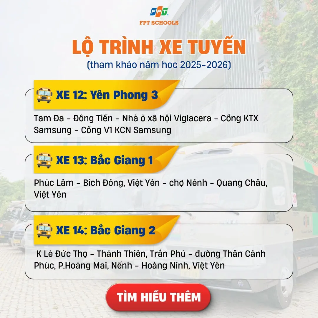 Xe tuyến FPT School Bắc Ninh: Con đi học an toàn, cha mẹ vơi gánh nặng | FPT Schools