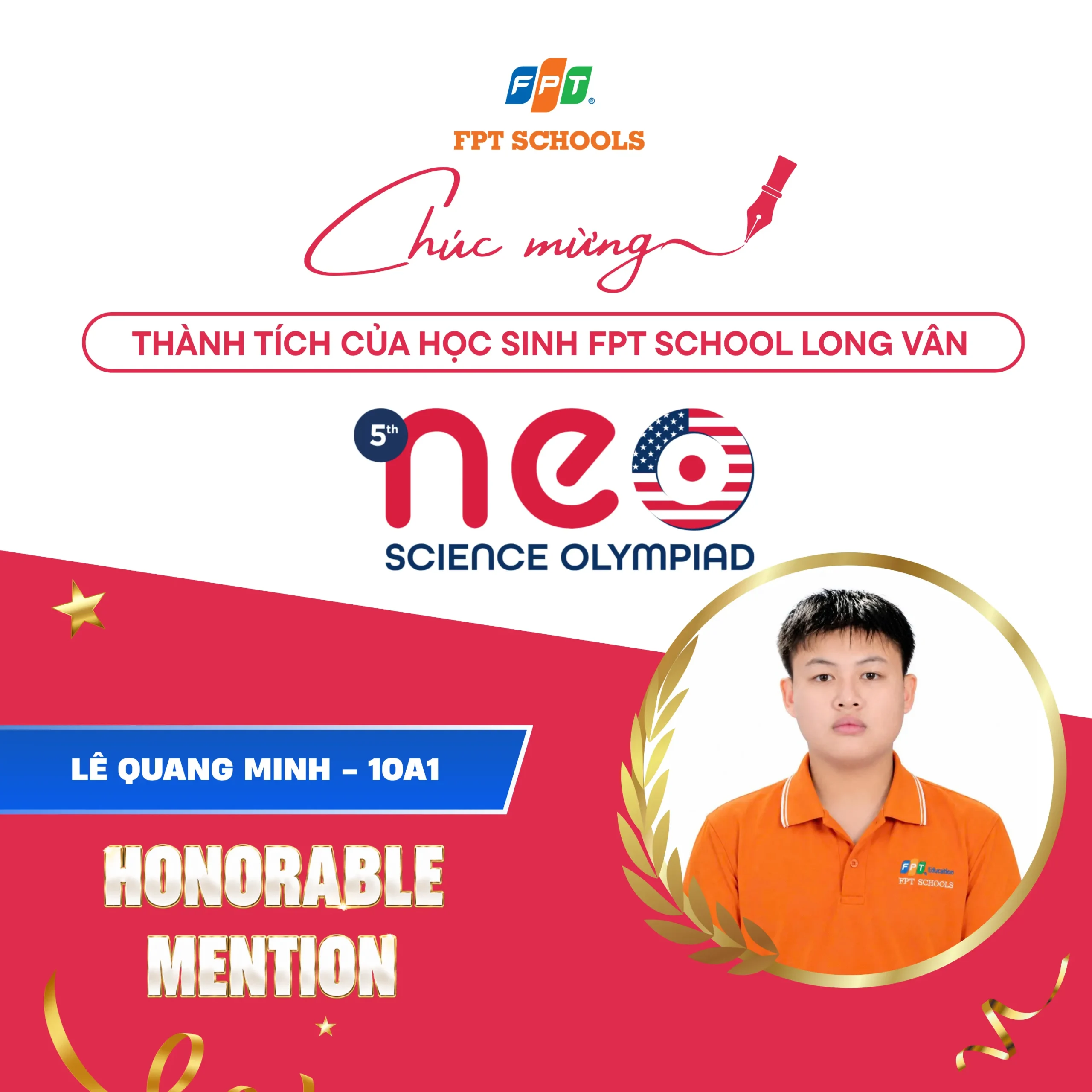 Học sinh FPT School Long Vân ghi dấu ấn tại NEO Science Olympiad 2026-2027, hướng tới Vòng Chung kết tại Mỹ | FPT Schools
