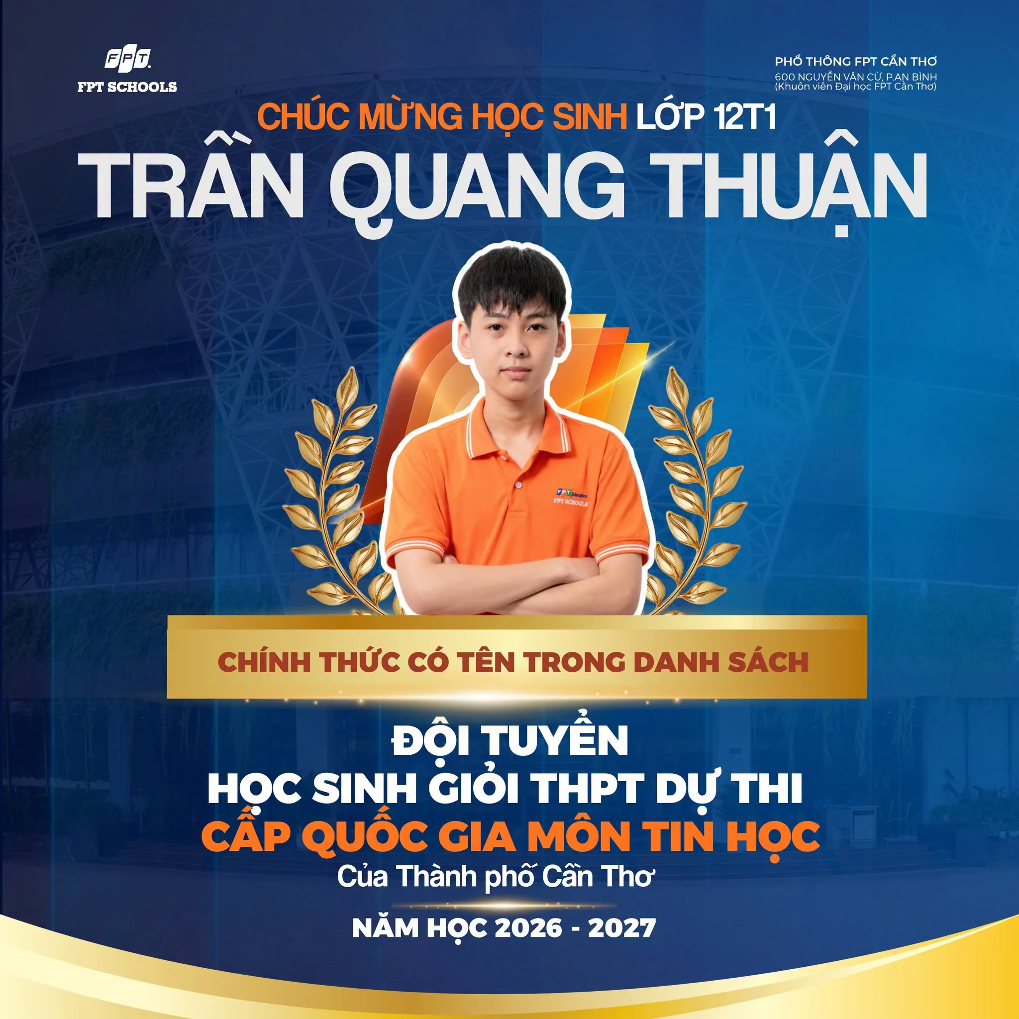 Học sinh Phổ Thông FPT Cần Thơ vào Đội tuyển Học sinh giỏi Quốc gia môn Tin học | FPT Schools