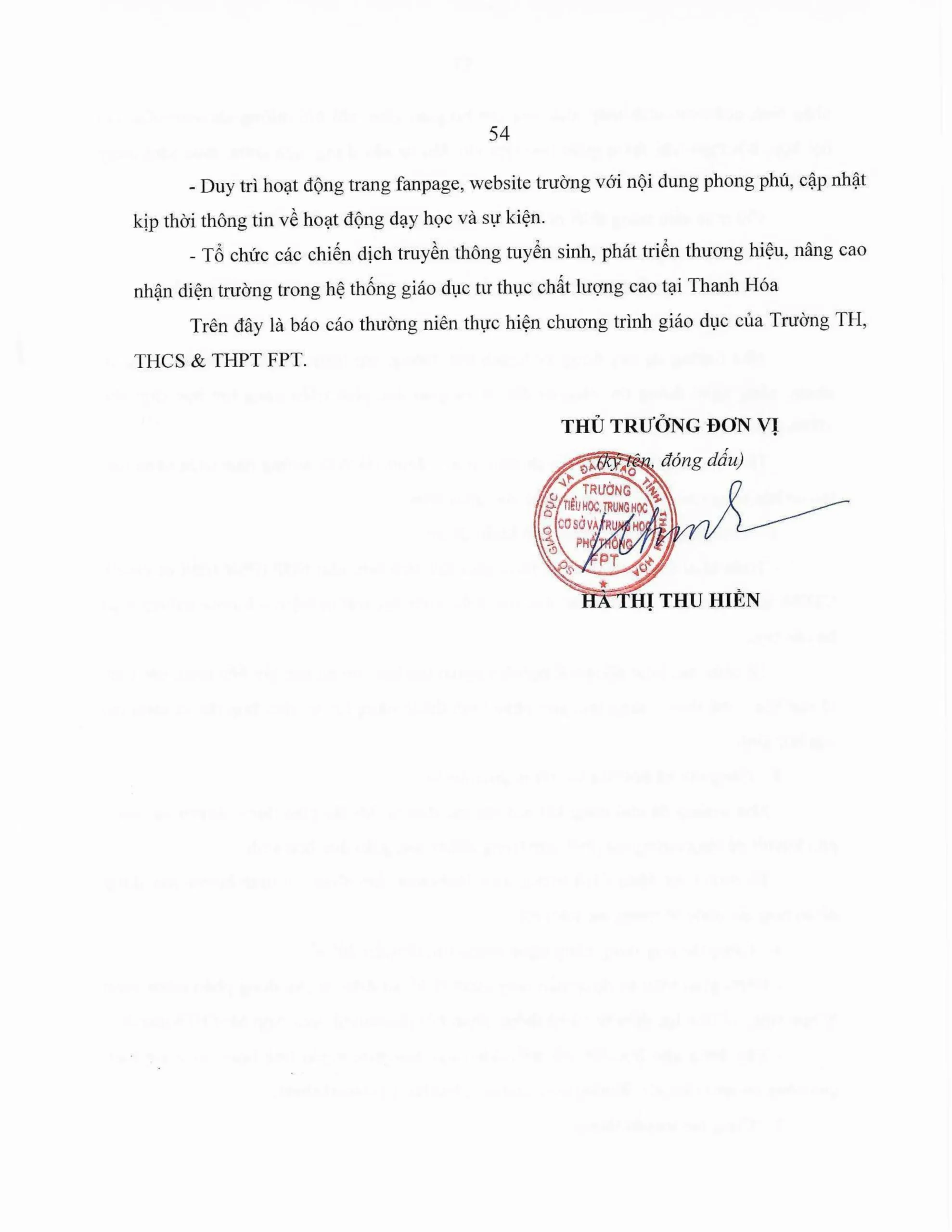 Báo cáo thường niên năm học 2025-2026 FPT School Thanh Hoá | FPT Schools