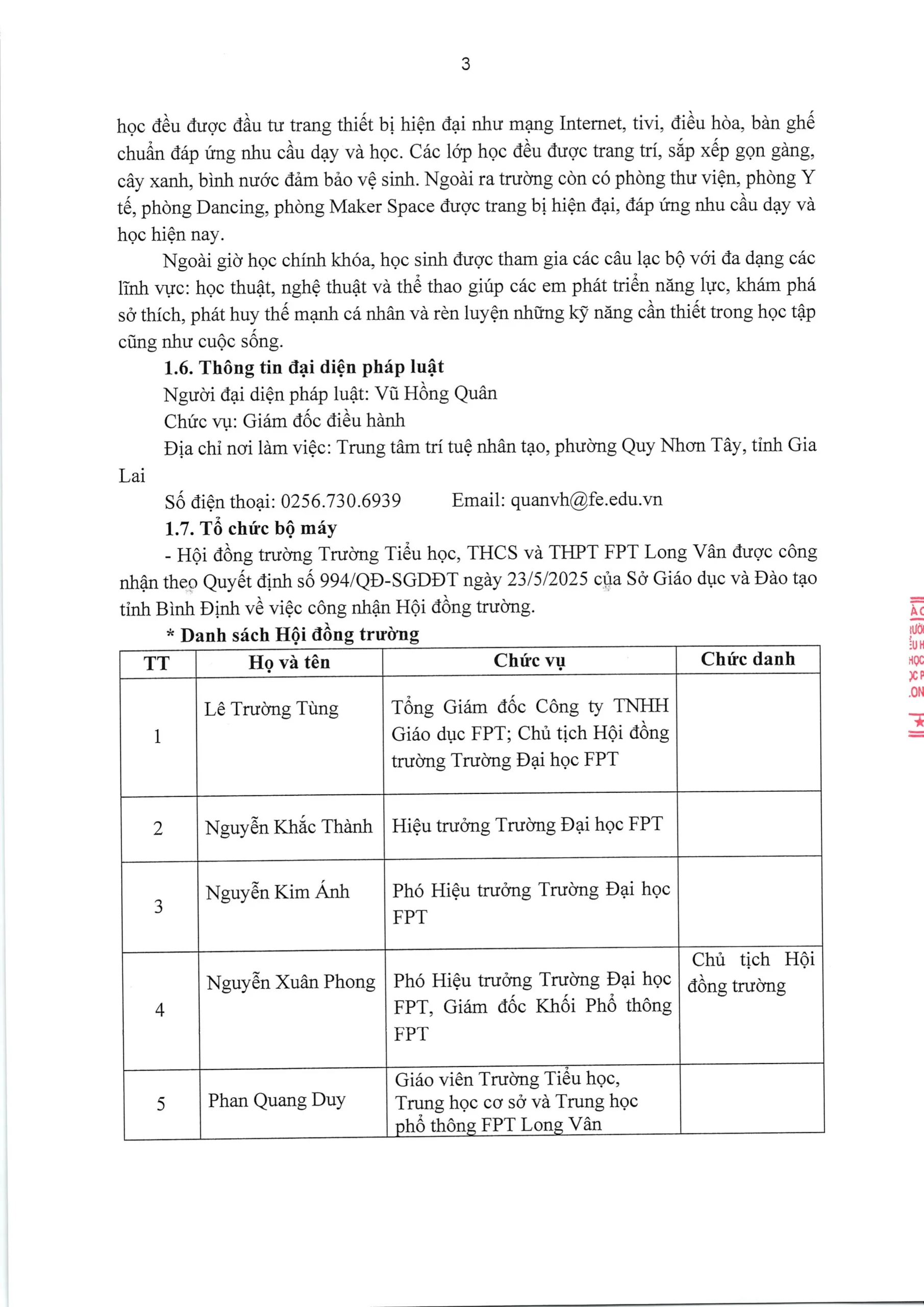TRƯỜNG TIỂU HỌC, THCS VÀ THPT FPT LONG VÂN CÔNG BỐ BÁO CÁO THƯỜNG NIÊN NĂM HỌC 2025 - 2026 | FPT Schools