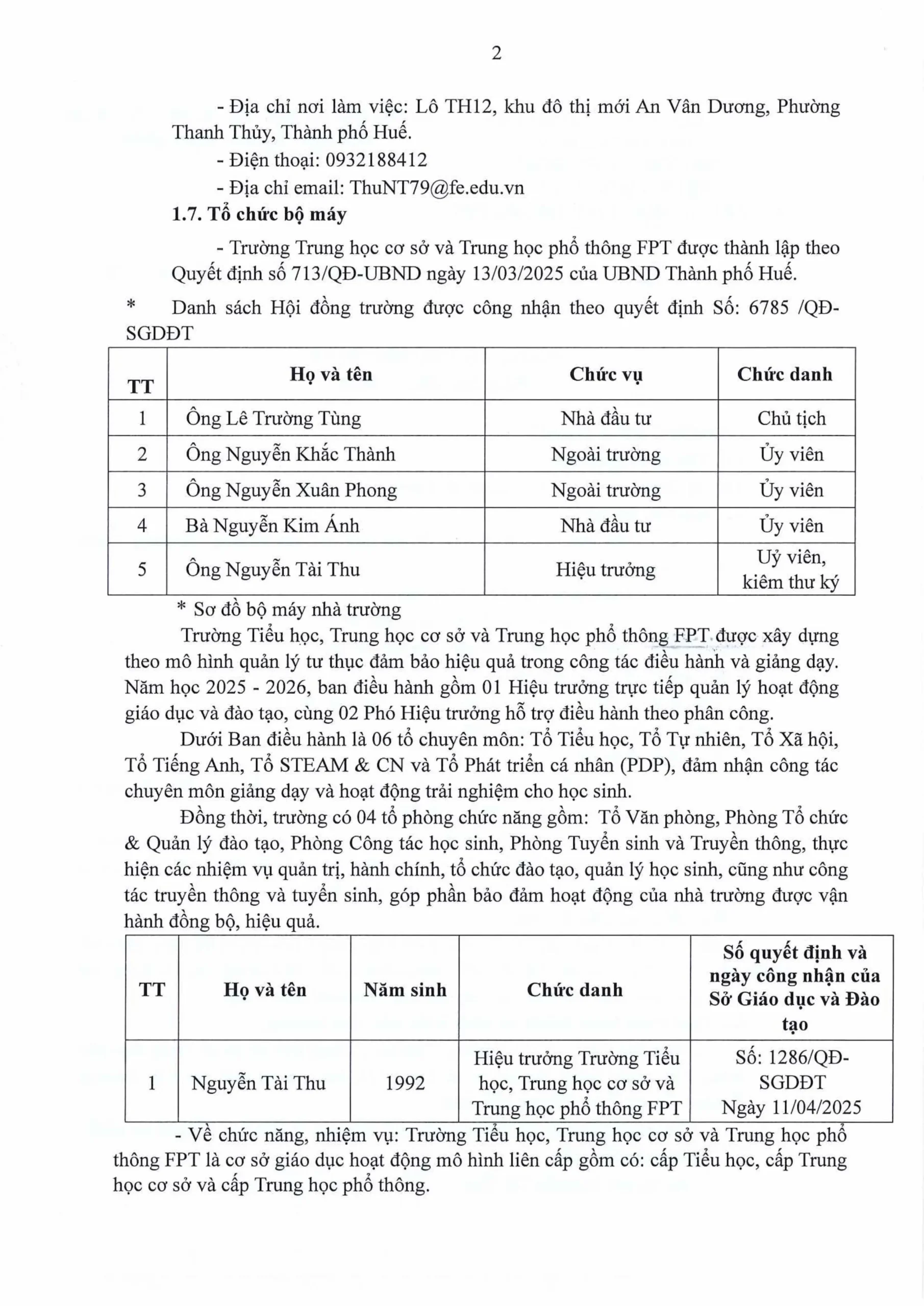 BÁO CÁO THƯỜNG NIÊN NĂM HỌC 2025 2026 FPT SCHOOL HUẾ | FPT Schools