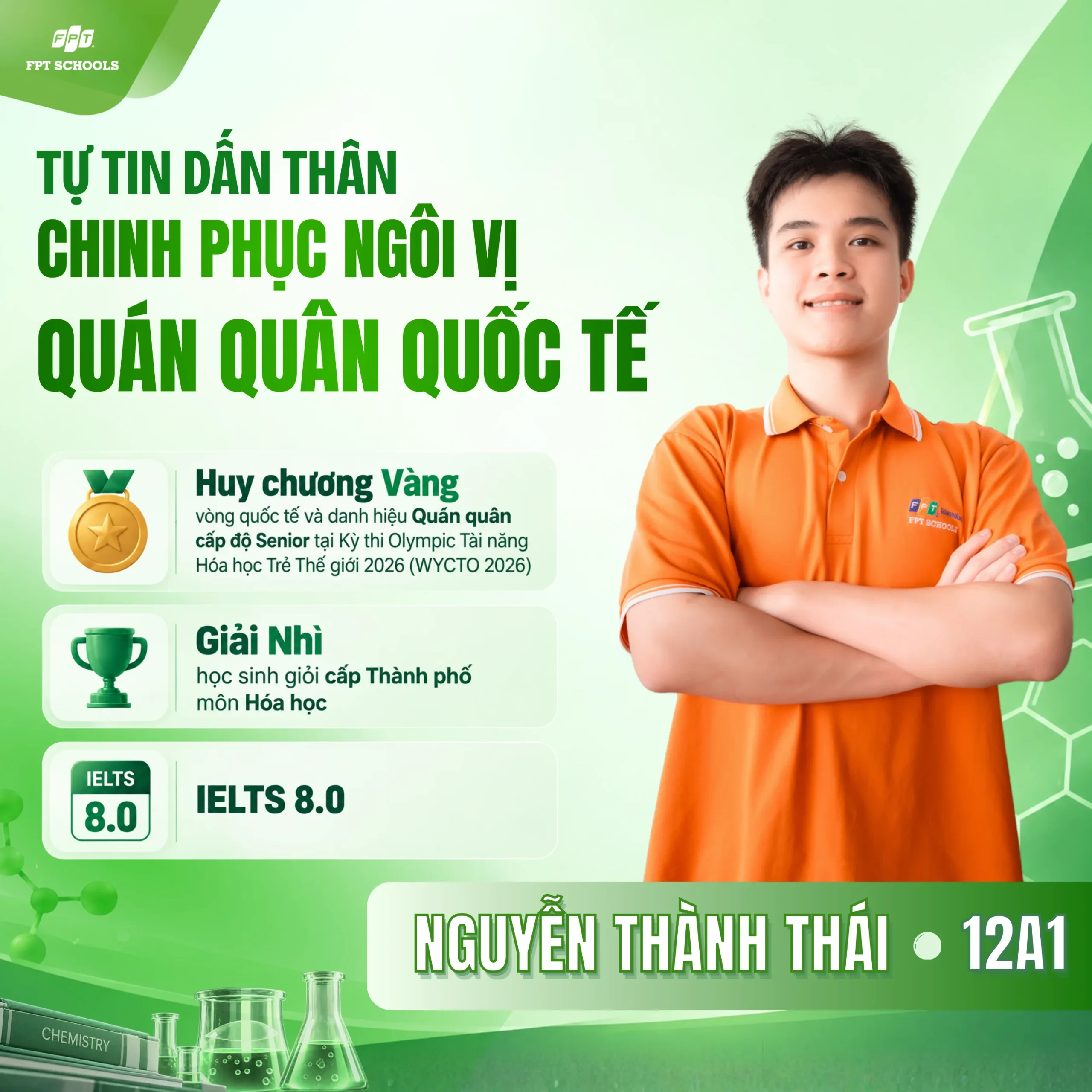 NGUYỄN THÀNH THÁI CHINH PHỤC HUY CHƯƠNG VÀNG HÓA HỌC QUỐC TẾ