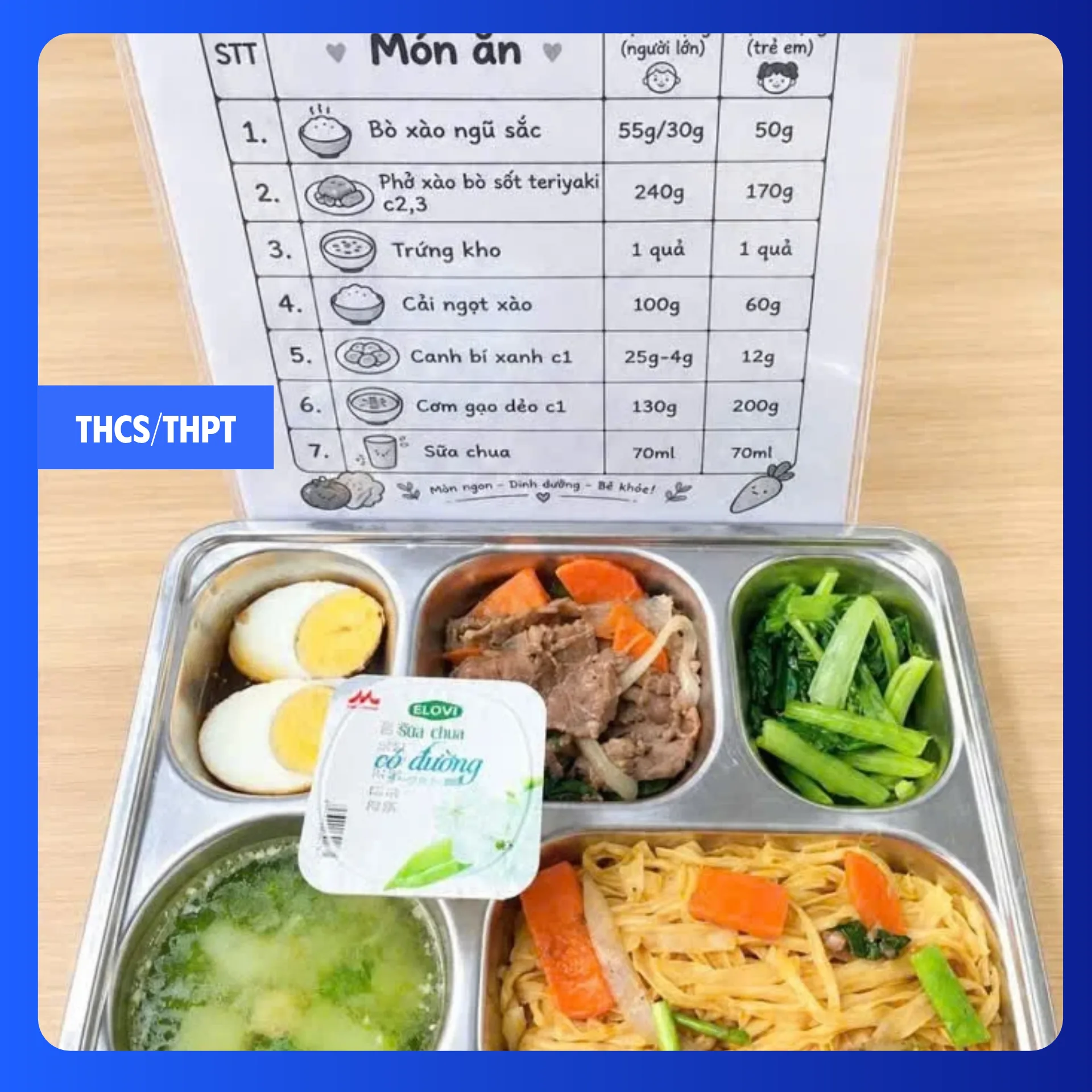 Suất ăn bán trú tại FPT School Hà Nam ngày 09/10/2026 - THCS & THPT