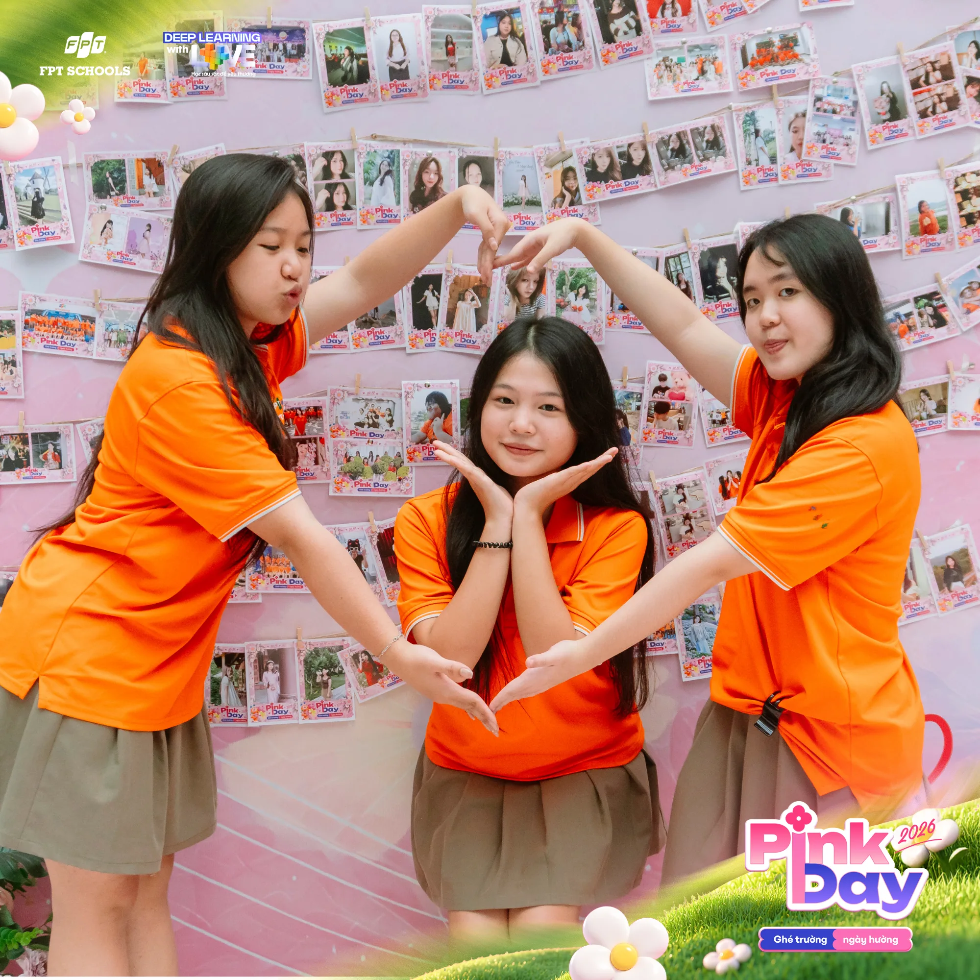 Không gian chuẩn bị cho Pink Day 2026 tại Trường THPT FPT Quy Nhơn