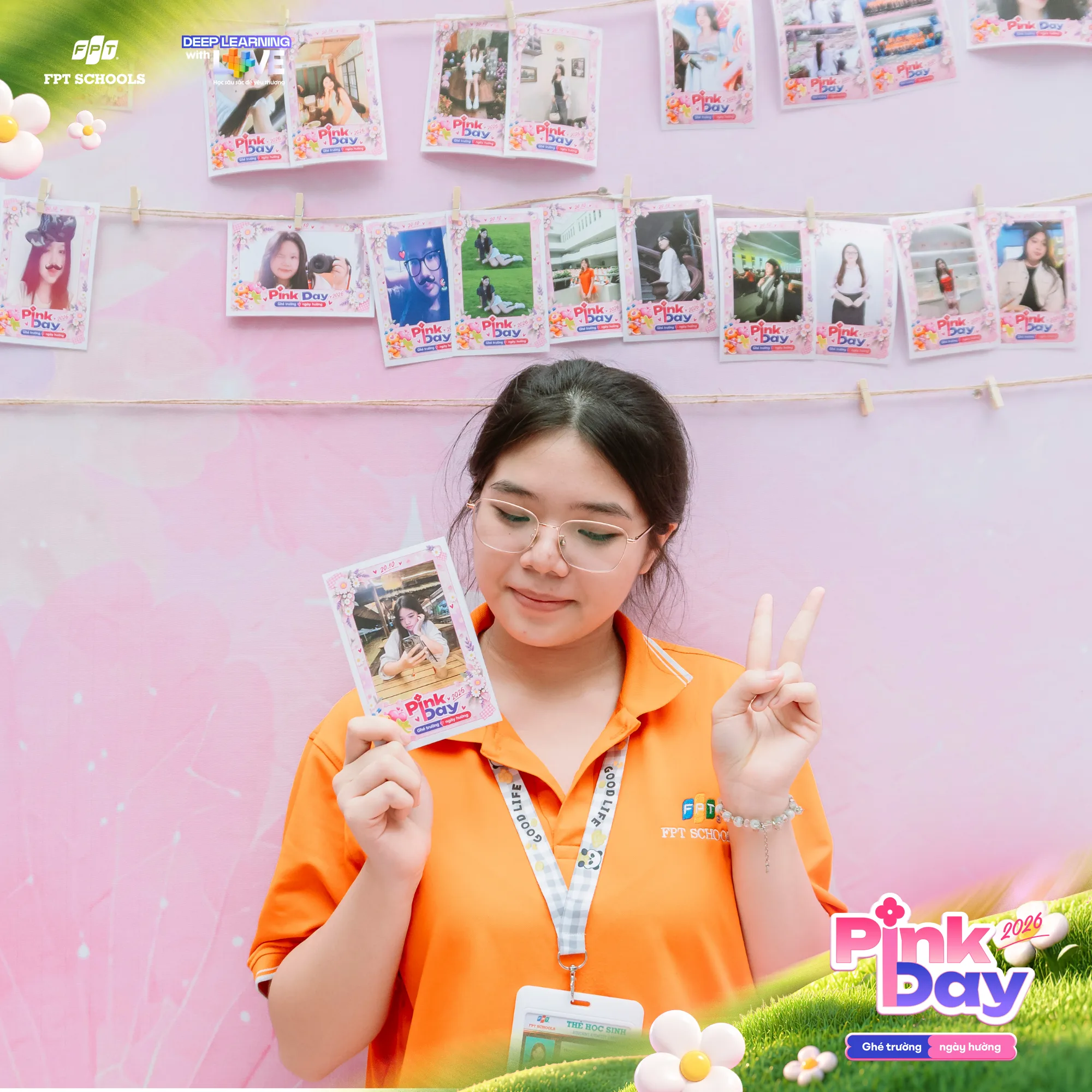 Học sinh Trường THPT FPT Quy Nhơn trang trí khu vực Pink Vibe cho Pink Day 2026