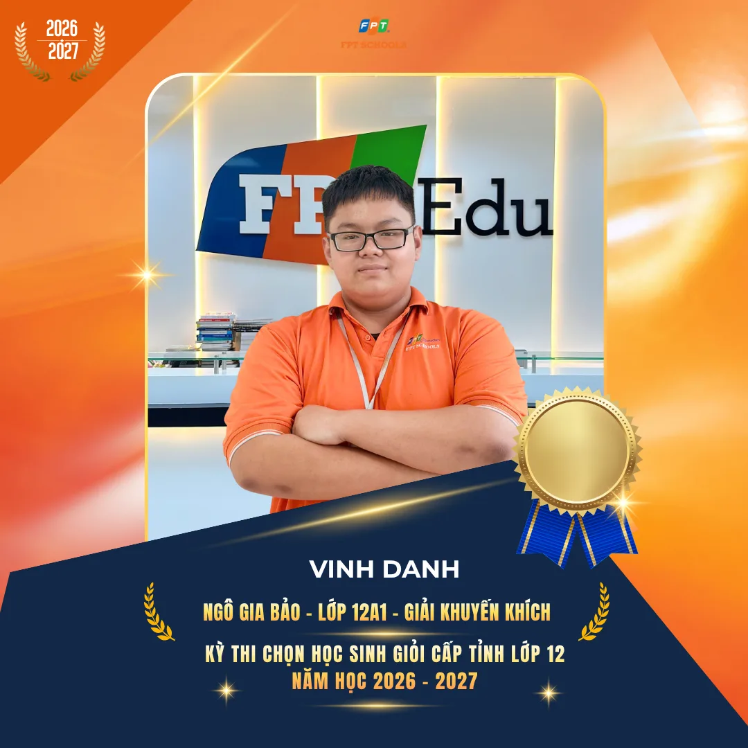 Ngô Gia Bảo đạt Giải Khuyến khích Học sinh giỏi Tiếng Anh cấp tỉnh