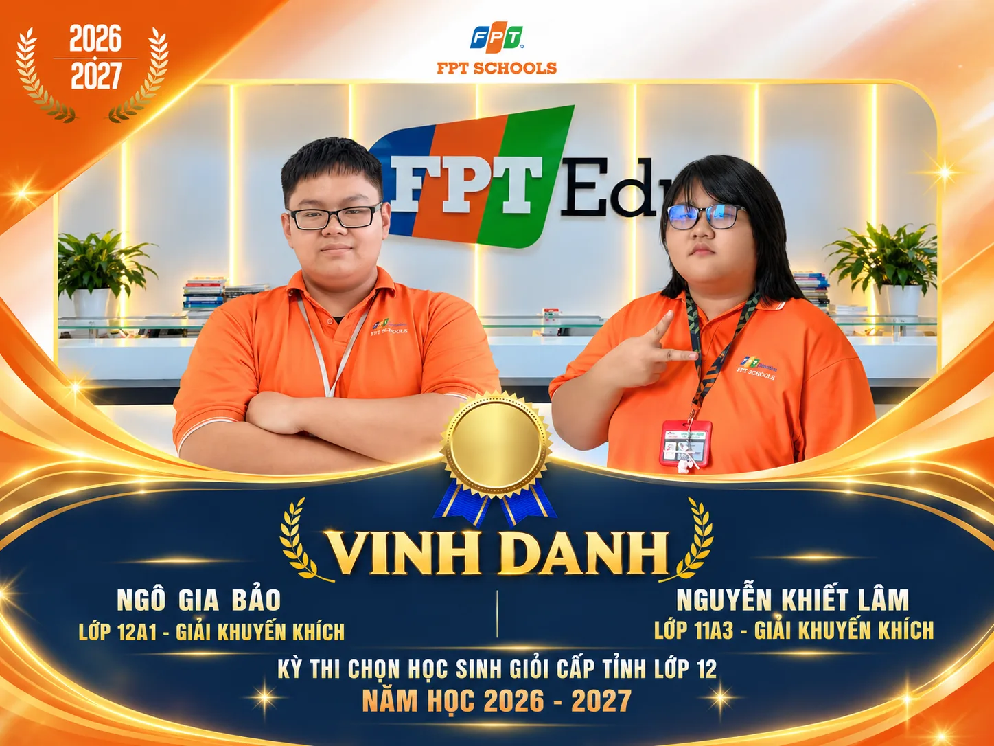 Thêm dấu ấn học thuật: 02 học sinh FPT School Quy Nhơn đạt giải Học sinh giỏi Tiếng Anh cấp tỉnh | FPT Schools