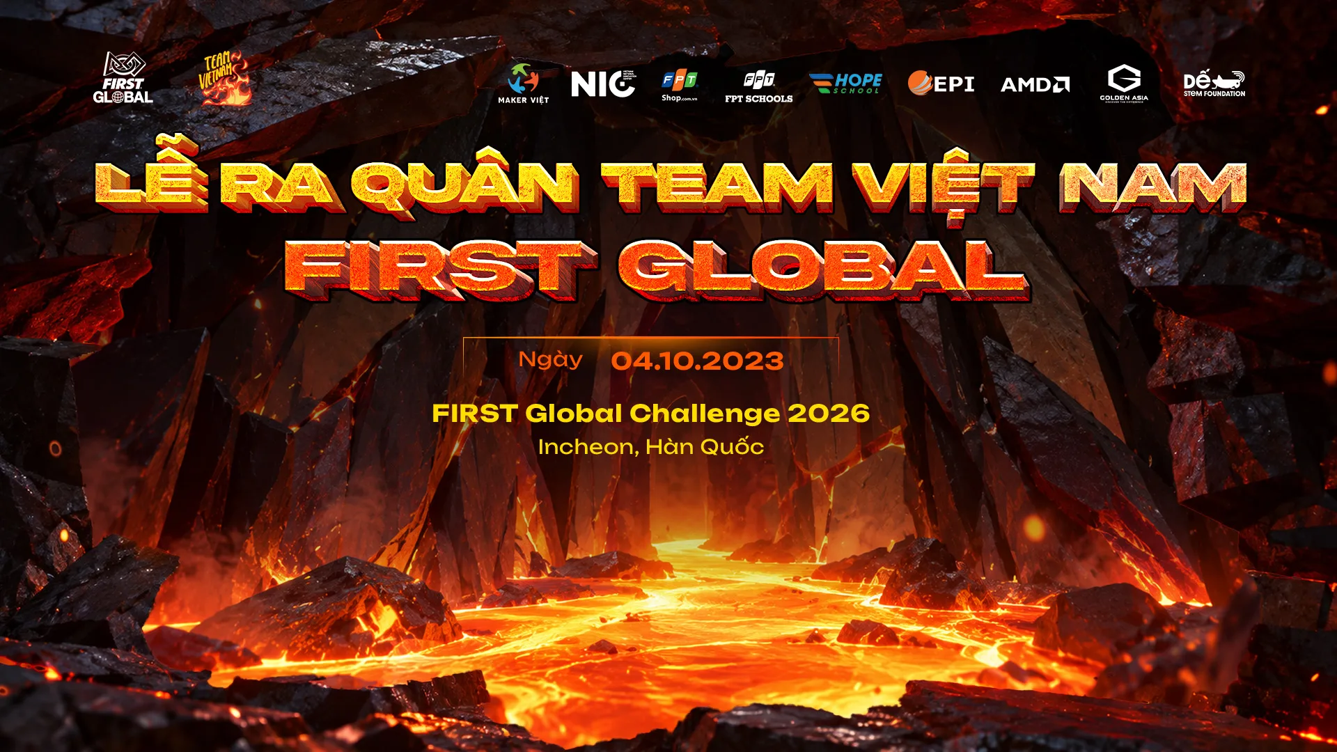 Lễ xuất quân Đội tuyển Việt Nam dự FIRST® Global Challenge 2026: Mang trí tuệ và màu cờ Việt Nam đến Incheon | FPT Schools