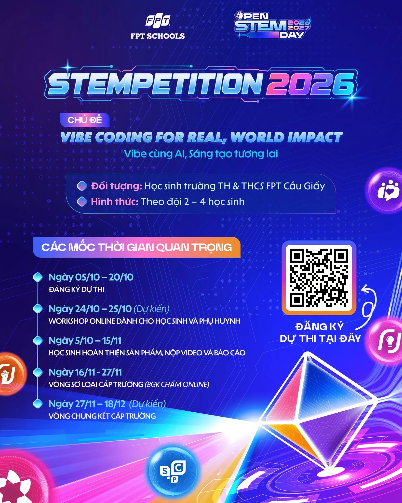 Cuộc thi "STEMPETITION 2026" trở lại với chủ đề Vibe cùng AI, kiến tạo tương lai | FPT Schools