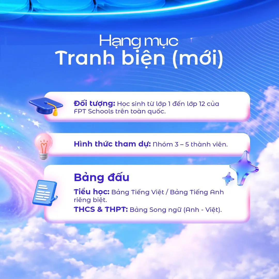 Light Up 2026–2027 chính thức ra mắt hạng mục Tranh biện song ngữ – Nơi FSchoolers tự tin cất lên tiếng nói của mình | FPT Schools