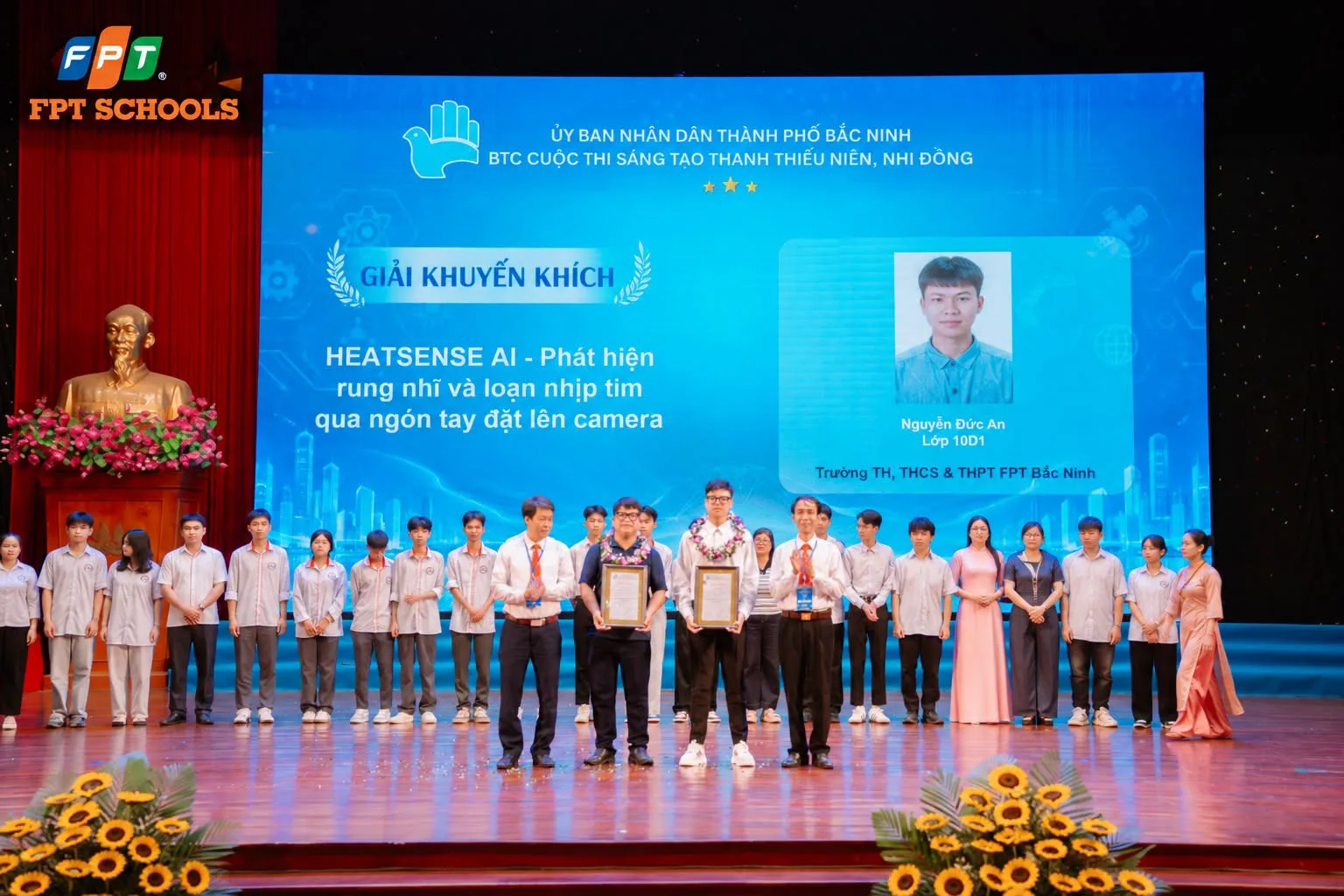 Học sinh FPT School Bắc Ninh đạt giải tại Cuộc thi Sáng tạo thanh thiếu niên, nhi đồng với sản phẩm AI vì sức khỏe cộng đồng | FPT Schools